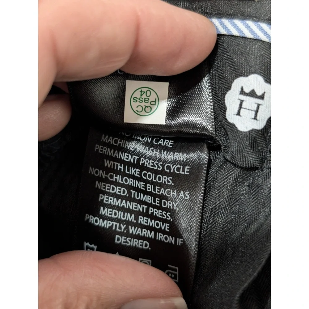 NWT Haggar Dress Pants No Iron Permanent Crease Black‎ Size 42/30